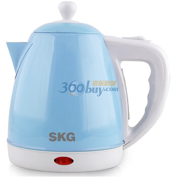 SKG MP-9128 炫彩不锈钢电热水壶 天蓝1.2L