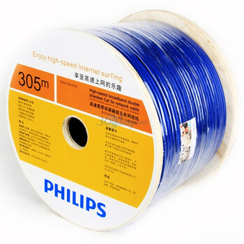 飞利浦（PHILIPS）SWA194393 家装工程高速无氧铜双屏蔽超五类网线305米