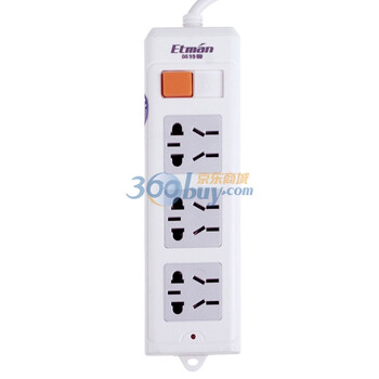 英特曼（ETMAN）ACJ28013 新国标三位带开关多用插座 5米