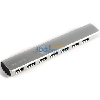 贝尔金（BELKIN）F4U039zhAPL 细棒高速USB2.0七口集线器（合金银）