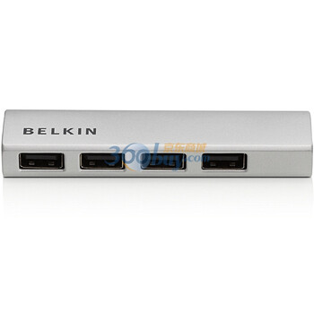 贝尔金（BELKIN）F4U038zhAPL 细棒高速USB2.0四口集线器 合金银