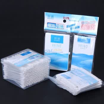 丝诺高级洁面吸油面纸100片+丝诺棉签塑棒硬盒装200支+丝诺棉塑棒签袋装100支