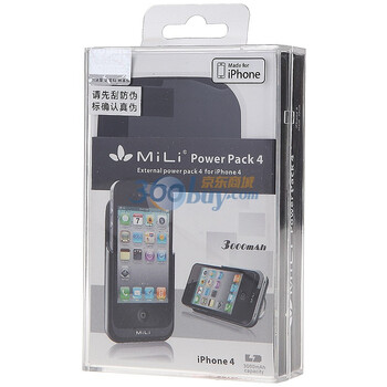 MiLi power pack4 HI-C11 3000mah苹果授权 外挂电池 移动电源半包圆支架（黑色）