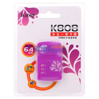 卡士奇（Kabiqi）K808 多合一读卡器 紫色 适用于卡士奇闪存卡（TF）产品