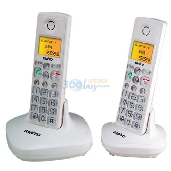三洋（SANYO ）TEL-DAW600  2.4G  数字无绳电话子母机 全中文菜单（象牙白色）