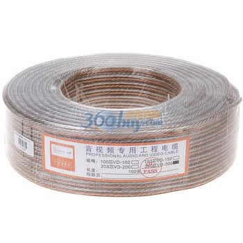 山泽(SAMZHE) 家装系列纯无氧铜300芯音响线 100米 vd-300