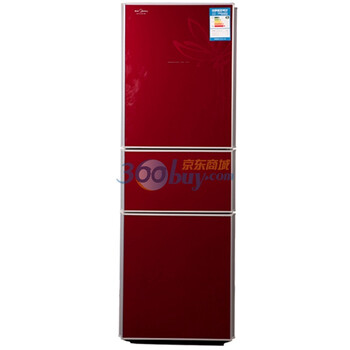 美的（Midea）BCD-210TGSM 210升 三门冰箱（水墨红）