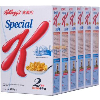 81.2元（每盒16元）Kellogg's 家乐氏 Special K 香脆麦米片205g*5盒
