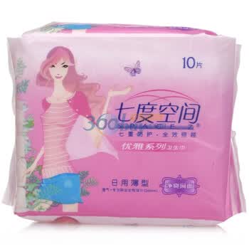 七度空间优雅系列薄型净爽245mm日用10片装