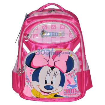 Disney迪士尼米奇涤纶小学生双肩书包SM80236玫红