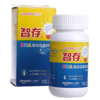 Uoodo 优朵智存DHA藻油亚麻籽油软胶囊 60粒