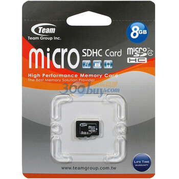 十铨科技（Team）8GB Class4 TF（micro SD）存储卡（TG008G0MC24X）