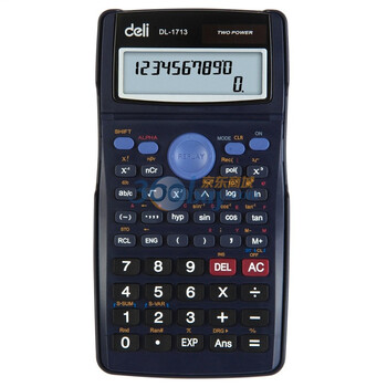 得力（Deli）1713-屏幕角度可调节双电源函数计算器(深蓝)