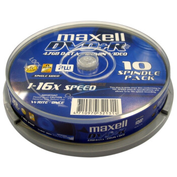 麦克赛尔（Maxell）DVD+R 16速 4.7G 台产 桶装10片 刻录盘