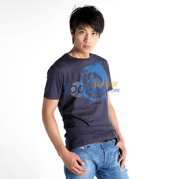 DIESEL 迪赛 男士圆领T恤 人头logo款 zn 80340965845XX款 蓝黑色 XL