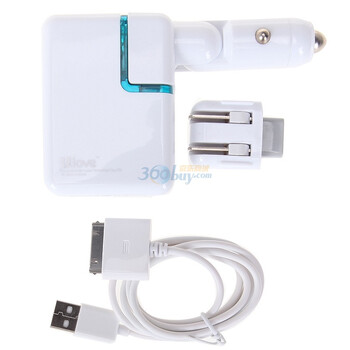 优乐（ulove）UPS01B USB电源适配器 车载充电器 for iPod iPhone备用电池 备用电池 白色