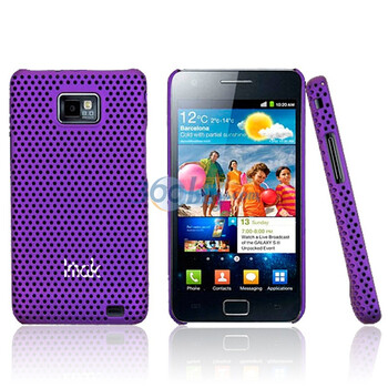 艾美克（IMAK) 超薄网格彩壳紫色 适用于三星i9100 Galaxy S2