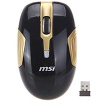 微星（msi） M3231 蓝影2.4G 无线鼠标(黑金）