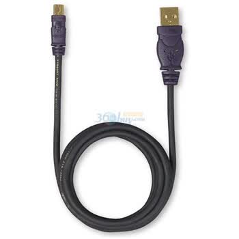贝尔金（BELKIN）数码相机专用USB2.0高速传输线黄金版(1.8米,T型5针迷你口) F3U138zh06-GLD