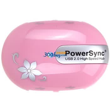 包尔星克（PowerSync）HU-153P 鼠标型集线器 粉红色