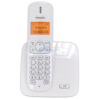 飞利浦（PHILIPS） DCTG270 2.4G 数字无绳电话机来电显示中文语音报号（白色）