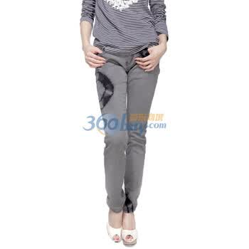 【欧莱诺OLOMO】牛仔裤 女装潮品手工扎染小脚牛仔裤11163105 灰色 30