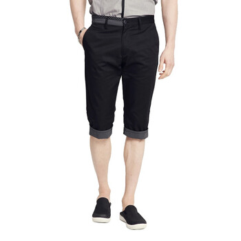 S2CITYLIFE杉杉男装 夏季新品 个性裤脚翻边男士中裤#26252004 黑色 36