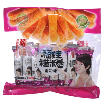 福娃 粗粮卷心食品 福娃糙米卷番茄味160g*4包