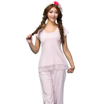 爱帝女士长绒棉家居服9105340911 浅粉红 XL
