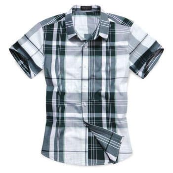 DEERE MARCHI迪尔马奇 2012新品时尚格纹男士休闲短袖衬衫DMY90 绿色 XXXL