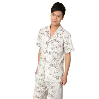 2012初夏新款 顶瓜瓜/顶呱呱彩棉 男款 纯棉舒适家居服套装 DJJMX-T0025 白色 180