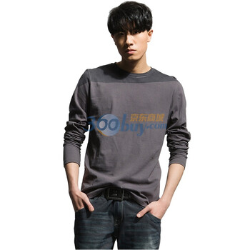 圣迪奥sdeerhe春修身印染百搭T恤蓝灰2170278 灰色 XXL