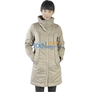 JNBY江南布衣全棉不对称门襟设计棉衣5099930 卡其色 M