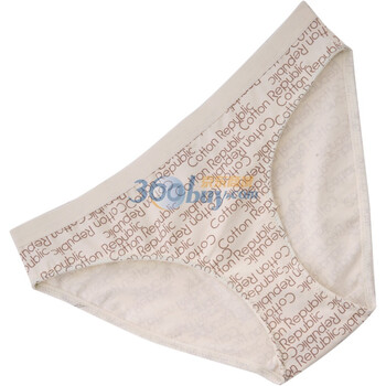 棉花共和国 Cotton Republic LOGO印花 女士三角裤 51113121 米色 XL