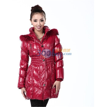 2011新款 康博羽绒服 女时尚连帽中款面包 KB1116 红色 185/104A(XXXL)