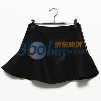 时尚起义 冬装韩国进口甜美褶皱短裙 女569028 黑色 M
