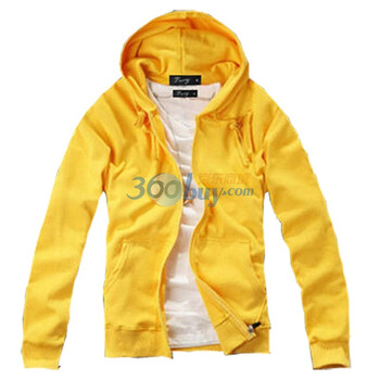 TUOYI正品2011春男学院风加厚复合双面绒连帽卫衣外套 M004黄色XXL