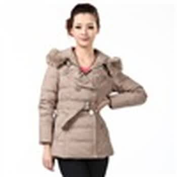 2011新款 冰洁羽绒服 女式时尚一手长 BG11132 茶色 185/104A(XXXL)