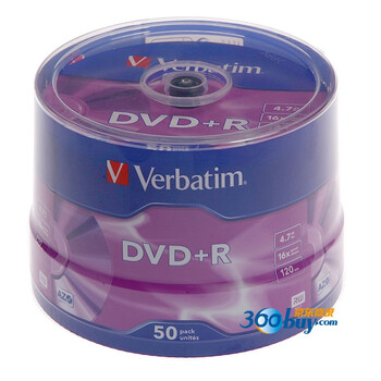 威宝（Verbatim）DVD+R 16速 4.7G 麒麟 日产 桶装50片 刻录盘
