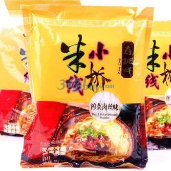 寿桃牌 小桥米线 榨菜肉丝汤味 2580g（215gx12包）/袋 共3袋（12包）