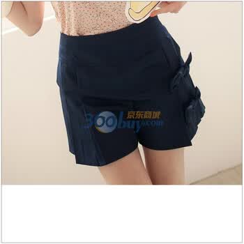 东京着衣 百搭女装百折立体蝶结裤裙2003983 深蓝 均码