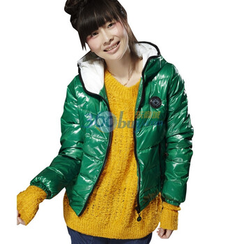 妖精的口袋 ELFSACK 一次相爱 冬装90%白鸭绒亮面羽绒服 131075 叶绿 L