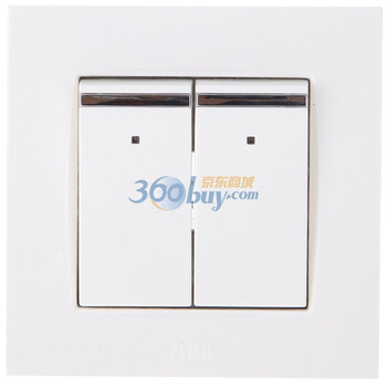 ABB由艺Uni-art系列象牙白二位双控带LED灯带装饰线开关-AU16553-WW
