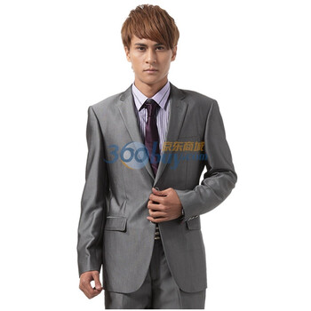 F-DRAGON特色龙 秋冬男士潮流帅气双粒扣时尚韩版西服套西-FXC2031浅灰色185/100A（54）