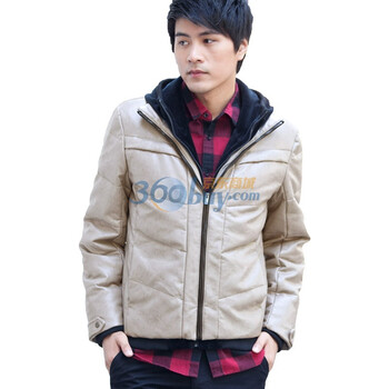 诠渡良品trenduality 秋冬季新款pu皮休闲连帽运动羽绒服#81500 灰色 XXL
