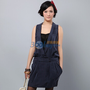 斐梵 Femfey 女式时尚韩版马甲式连衣裙2012春夏新品 112FF81C13 藏兰 XL