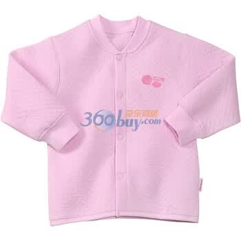 贝贝怡（bornbay） BB105 宝宝服 前开扣保暖上衣 婴儿童装内衣 浅粉红 92码