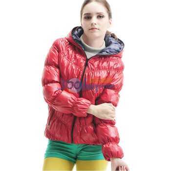 冬装清仓特价百普拉姿BIOPLAZM2011冬装新款品牌羽绒服新款女短款厚外套修身加厚保暖 大红 XL