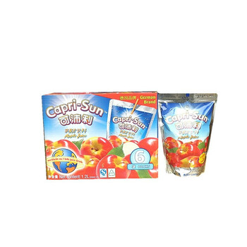 乐天可沛利苹果汁饮料1袋200ml*24袋
