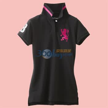 Giordano佐丹奴 Polo 女全新荧光狮王修身POLO 01312427 黑色 XL